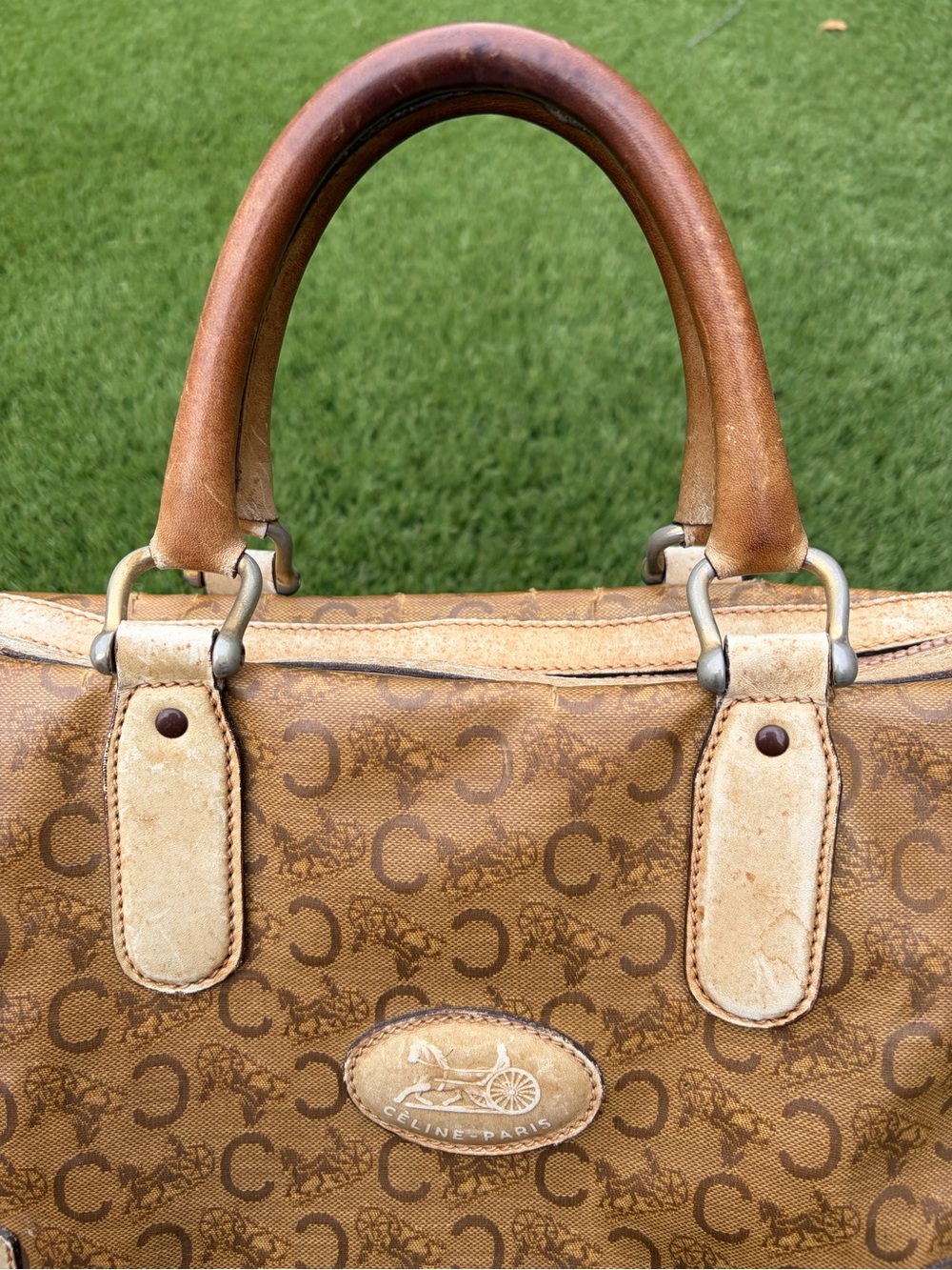 Authentic Celine Paris Diffusion Vintage Satchel Boston Bag Italy - Picture 5 of 15